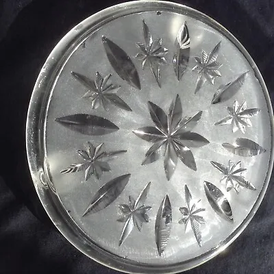 Buy Vintage Unusual 6'' Small Cake? Stand Pressed & Cut Glass Trivet Plateau Stand • 11.70£