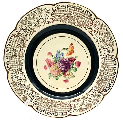 Buy Woods Ivory Ware Plate C.1930 Vintage Central Bouquet With Gold Gilding Details • 8.99£