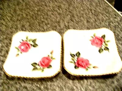 Buy 2 Beautiful Vintage Adderley Bone China Pink Roses Ring/Pin/Trinket Dishes • 2.49£