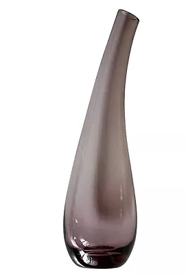 Buy Bent Neck Vase Purple Blenko Style Glass Stretch Curved Amethyst Hand Blown Made • 13.98£