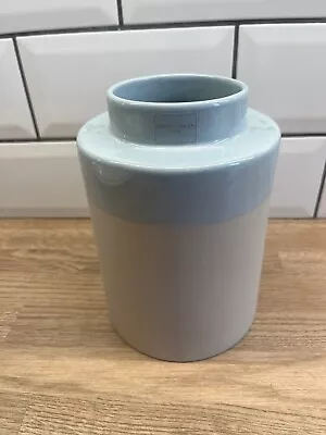 Buy Laura Ashley  Ceramic Pottery Vase Cream & Duck Egg Blue 18cm Brand New • 17£