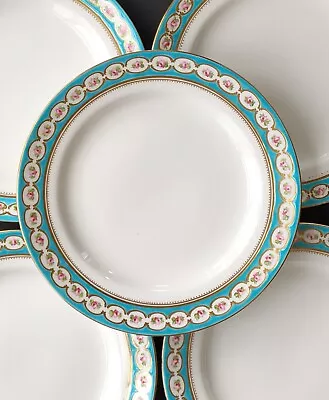 Buy Antique Minton Porcelain Dessert  Plate X 5 Handpainted.c 1860's   • 30£