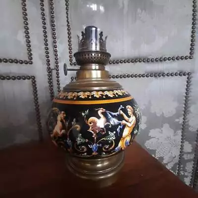 Buy French Antique Gien Pottery   Oil Lamp ; • 150£