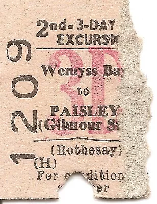 Buy B.R.B. Edmondson Ticket - Wemyss Bay To Paisley Gilmour Street • 0.99£