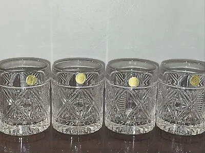 Buy Oxford Crystalex 4 PC Bohemia 24% Cut Crystal Double Old Fashioned Glasses Star • 90.24£