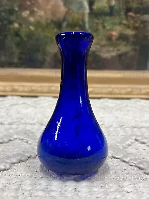 Buy Antique/Vintage Blue Glass Bottle Decorative 12cm Tall • 7.95£