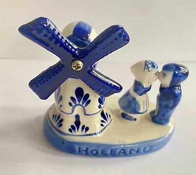 Buy Delft Holland Pottery Blue Windmill Kissing Couple Figurine Hand Painted Vintage • 8£