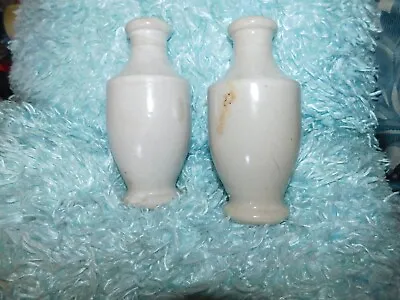Buy Pair Vintage Stoneware Creamy White Glazed Bottles Balustrade Shape 6  High • 24.50£