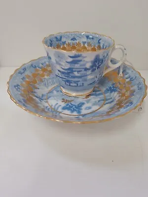 Buy Miles Mason Blue&White Willow Style Transferware With Hand-Gilding Teacup&Saucer • 43£