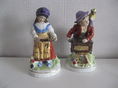 Buy Boy & Girl Pottery Highly Glazed Victorian Style Figurines   • 2.50£