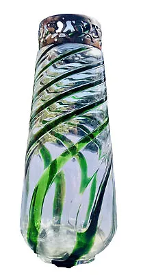 Buy Vintage Art Nouveau Stuart & Sons Spiral Green Stunning Vase  • 55£