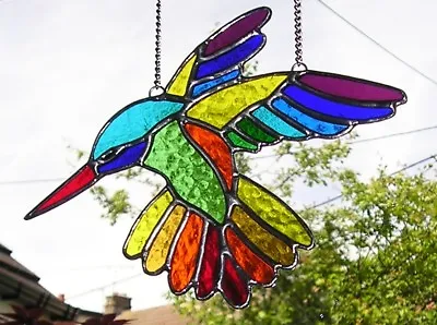 Buy Stained Glass Rainbow Hummingbird Suncatcher Handmade In England • 85£