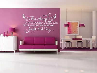 Buy Wall Quote  An Angel In Your House...  Sticker Modern Transfer PVC Decal Decor • 19.95£