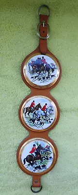 Buy Sylvac Pottery & Leather Martingale 3 Ceramic Hunting Plaques / Pot Lids • 22.50£