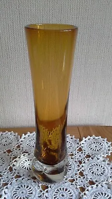 Buy Aseda Glassbruk Amber Bo Borgstrom Vase Swedish Vintage 26 Cm • 17£