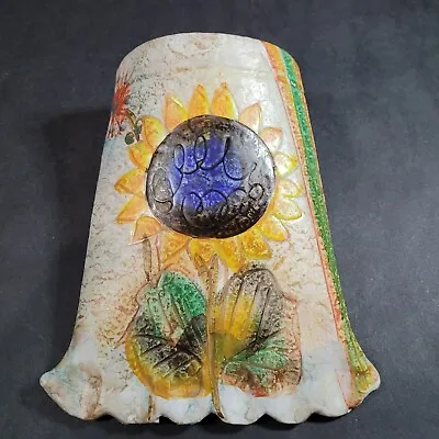 Buy Italian Art Pottery Sunflower Wall Pocket Planter Vase Hand Painted • 43.40£