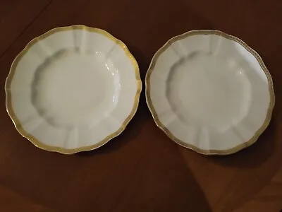 Buy 2 X Royal Crown Derby Carlton Gold Fluted Dinner Plates In Very Good Condition  • 14.50£