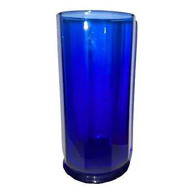 Buy Vintage Cobalt Blue Anchor Hocking  Essex  Paneled Tall Glass / Tumbler 6.5” • 9.60£