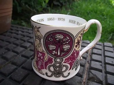 Buy Vtg 1970s Coalport Bone China Queen Elizabeth II Coronation Mug 25th Anniversary • 6£