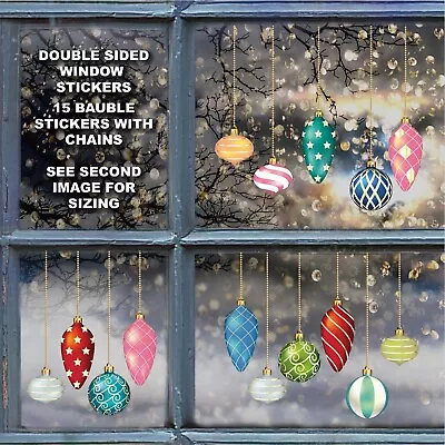 Buy Christmas Stained Glass Bauble Window Stickers - NOT REUSABLE UV2246 • 8.83£