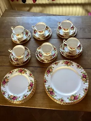 Buy Royal Albert Old Country Roses 6 Piece Place Setting X 6 England 30 Pcs • 235£