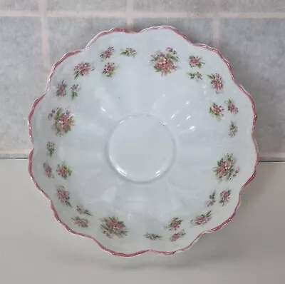Buy Queen's Staffordshire Bone China Bowl Pink Flowers Scalloped English Vintage • 9.99£