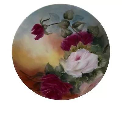 Buy Vtg Limoges France Porcelain Plate Signed Hand Painted 9  Cottage Rose • 67.19£