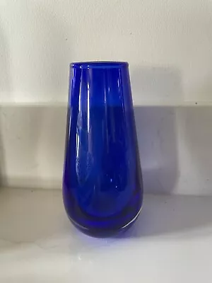 Buy Bristol Blue Glass Small Vase Cobalt Blue Bud Vase 14 Cm Tall • 10£