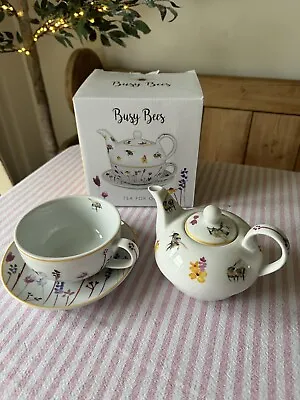 Buy Busy Bees Teapot And Cup And Saucer Set New In Box • 15£