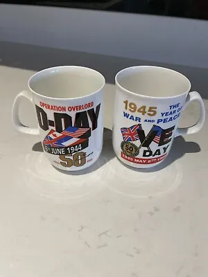Buy Fine Bone China Mugs D-Day And VE Day Commemorative James Dean Pottery • 9£