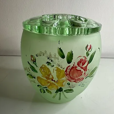 Buy Art Deco Frosted Green Glass 'Somerset' Posy Vase • 9.99£