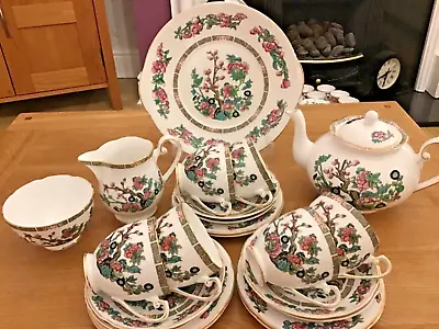 Buy Vintage 22 Piece Royal Grafton Indian Tree Tea Set Teapot + Bread &Butter Plate • 49.99£