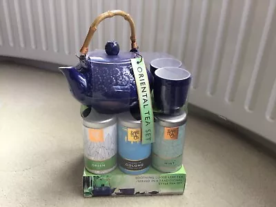Buy New Rare Tea Co Oriental Tea Set Navy Teapot + 2x Cups + 3x Loose Leaf Tea • 14.50£