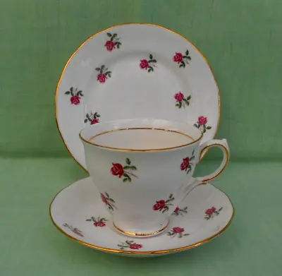 Buy Colclough #7433 Pink Roses Bone China Tea Trio - Tea Cup, Saucer & Round Plate • 6.99£