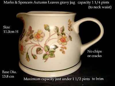 Buy Marks & Spencers Autumn Leaves Large Stoneware Gravy Jug 1 1/4 Pint Capacity • 9.99£