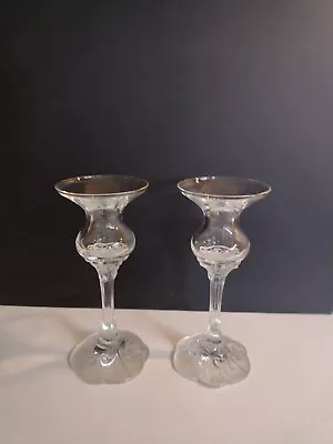 Buy Vintage Rosenthal Classic Rose Pair Of Glass Candlesticks • 6.50£