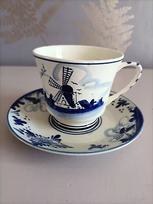 Buy Delft Pottery Blue & White Hand Painted Cup & Saucer • 15£
