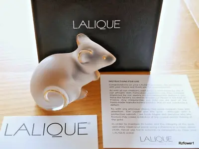 Buy Cute LALIQUE Clear And Gold Stamped LARGE MOUSE, 10686600, Signed, Brand New • 199£