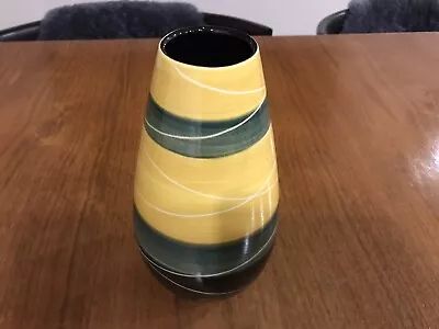 Buy Kilrush Ceramics Mid Century Vase 123/20 Ireland 1960s 20cm Yellow Green Black • 12£
