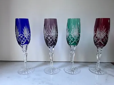 Buy Bohemian Crystal Glasses  Champagne Flutes Set Of 4 8,8” High • 377.08£