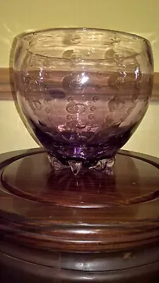 Buy Antique Webb Amethyst Art Glass Bubble Bowl • 88£