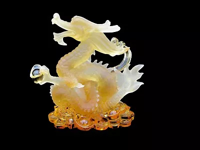 Buy Striking Art Glass Zodiac Themed Decorated Dragon Sculpture Daum Lalique Style • 169.99£