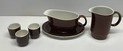 Buy Poole Pottery   Chestnut  Gravy Boat With Water Jug And 3 Egg Cups • 17.85£