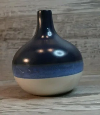 Buy Round Vase Studio Hand Dipped Blue & White 6  • 19.05£