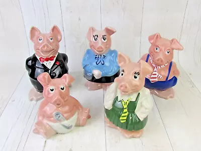 Buy Wade Nat West Pigs Family Piggy Banks Money Boxes X 5 • 49.99£