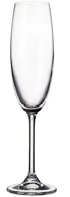 Buy Bohemia Crystal Set Of 6 Champagne Flute Glasses Prosecco Wine 220ml • 19.99£
