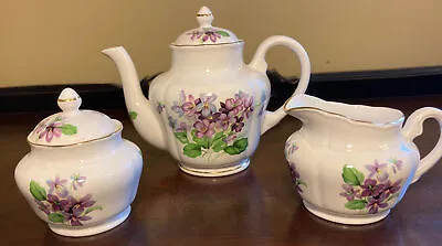 Buy England Golden Crown China Mini Teapot & Creamer & Sugar • 9.50£