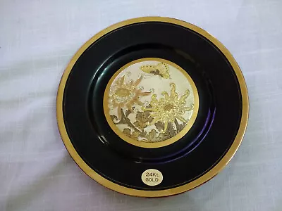 Buy Vintage Ceramic Plate 24kt Gold Edged Japanese Art Of Chokin Butterfly Flowers • 14.95£