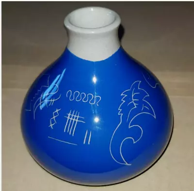 Buy Cobridge Blue Vase Unusual Sgraffito Design • 79.95£