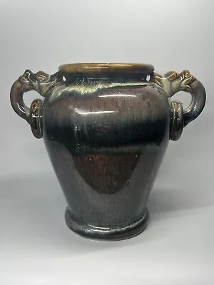 Buy Large Vintage C20th Chinese Flambé Ceramic Vase Dragon Ring Handles • 29.99£